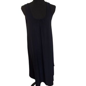 Compli K Womens Sleeveless Scoop Neck Jersey Oversized Maxi Dress Navy Blue Smal